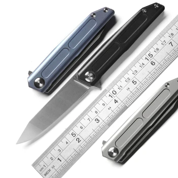 

VOUKING TS05 Flipper folding knife D2 blade KVT ball bearing Titanium handle camping hunting outdoor Survival knives EDC tools