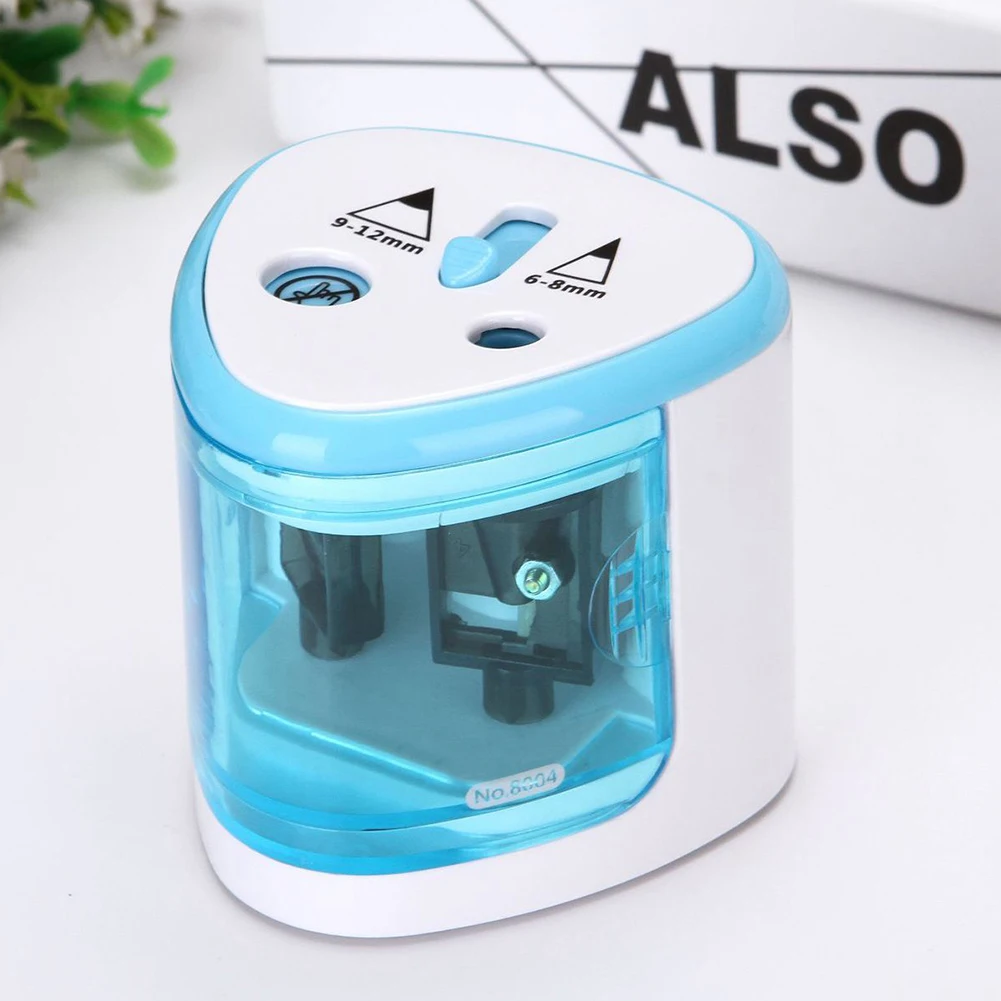 Dual Holes Battery Automatic Electric Pencil Sharpener School Office Stationery