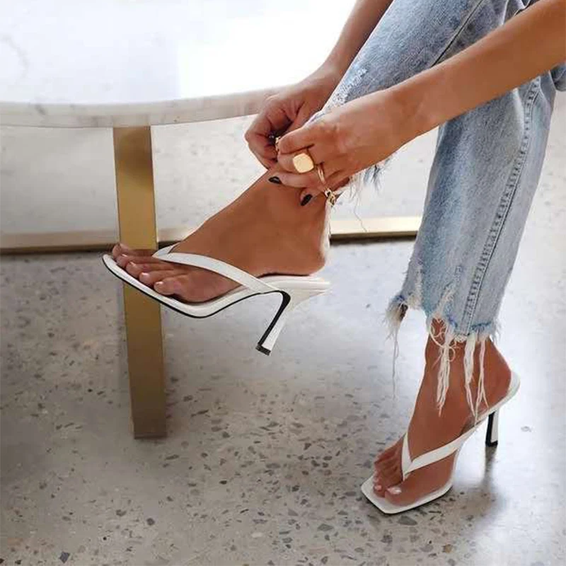 Woman Slippers Flip Flops Solid High 