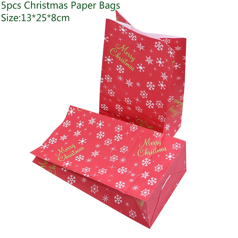 Украшения для рождественской вечеринки, Рождественский латексный бумажный шарик, баннеры, сделай сам, праздничные вечерние принадлежности, рождественские украшения для дома - Цвет: 5pcs Paper Bags