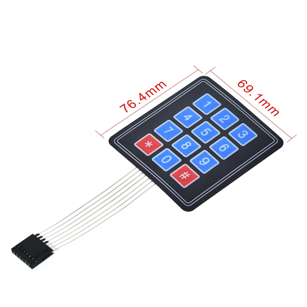 Завеса матрицы 12 Ключ Мембранный переключатель клавиатуры для Arduino AVR 4x3 ночная