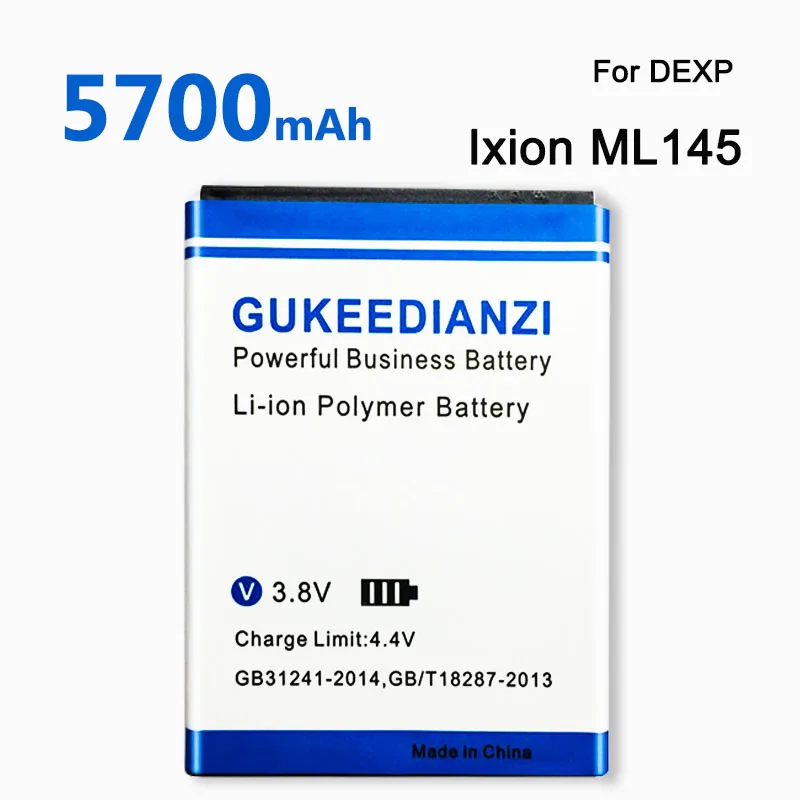 GUKEEDIANZI ML145 Phone Li-Polymer Battery Big Capacity 5700mAh Perfect For DEXP Ixion Snatch SE Stable | Мобильные телефоны и