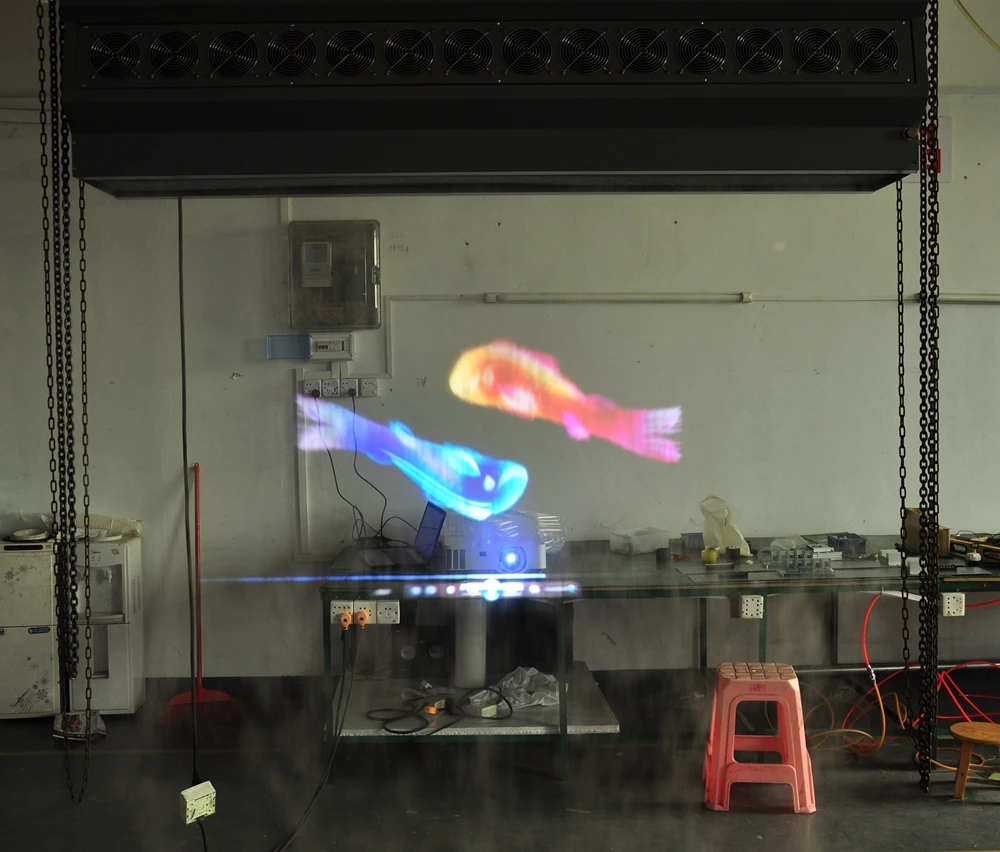 Gigertop 3D подвесной противотуманный экран машина Flightcase Пакет вентилятор водяной туман занавес видео Phto Логотип Играть занавес свет