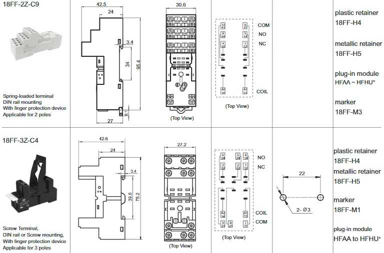 HF18FF JQX 18F pcb Промышленный контроль промежуточное реле DC 12V 24V 220V 2Z2 8PiN HONGFA SONGLE OMRON MY2