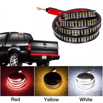 

60" Truck Tailgate LED Strip Light Bar Triple-Row Triple-Color Waterproof Light Turn Signal Brake Light Reverse Light