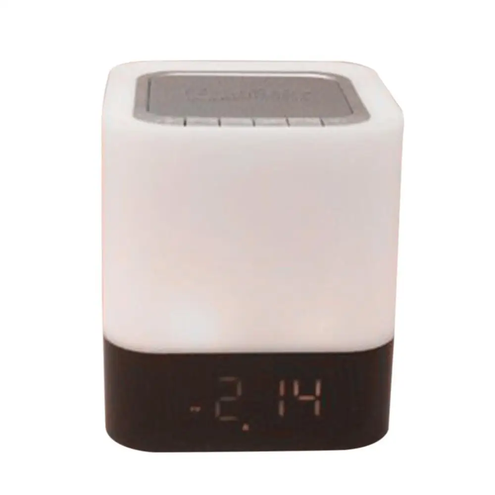 

Multi-Function Mobile Phone Wireless Audio Night Light Smart Touch Colorful Bedroom Bedside Speaker Alarm Clock Lamp