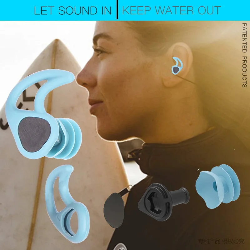 Tapones de natación para oídos de silicona suave, impermeables, para buceo, Surf, natación, táctiles