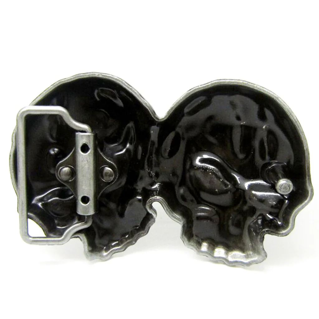 Novelty Vintage Western Belt Buckle 3D Double Skull Head Gothic Clothing Accessories For Women Men