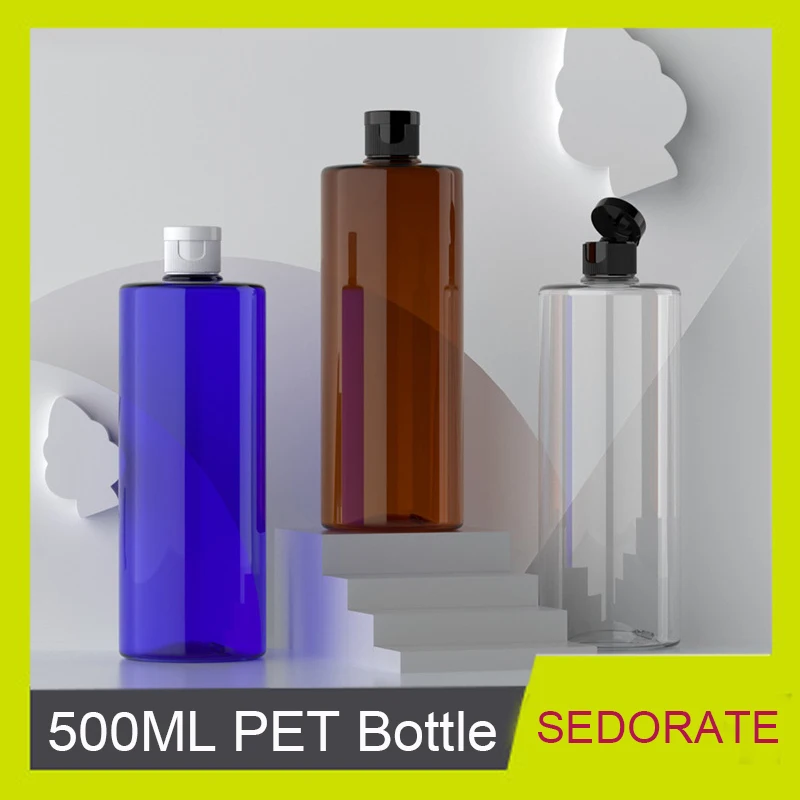 Sedorate 10 Pcs/Lot Shampoo Refill Bottle 500ML Empty PET With Flap Lid Green Plastic Blue JX035 | Красота и здоровье
