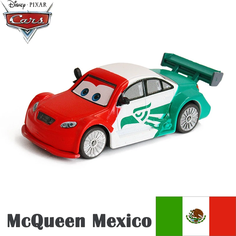 Disney Car Pixar Cars Nation Series коллекция Lightning McQueen металлическая литая под давлением детские развивающие игрушки рождественские подарки - Цвет: McQueen Mexico