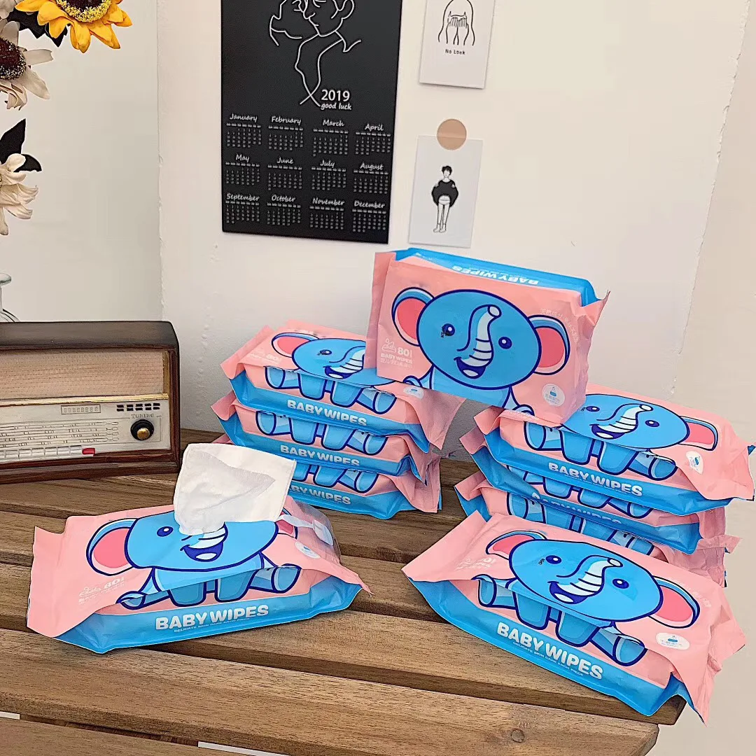 

Wechat Business Hot Selling Dumbo Children Hand-Mouth Cleansing Wipe [9 Bag] Support 1