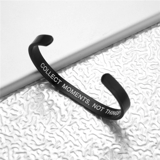 2021 New Hot-selling Lettering Collect Moments Not Things 6mm Flat Bracelet  Wholesale Bulk Bracelets for Women Jewelry - AliExpress