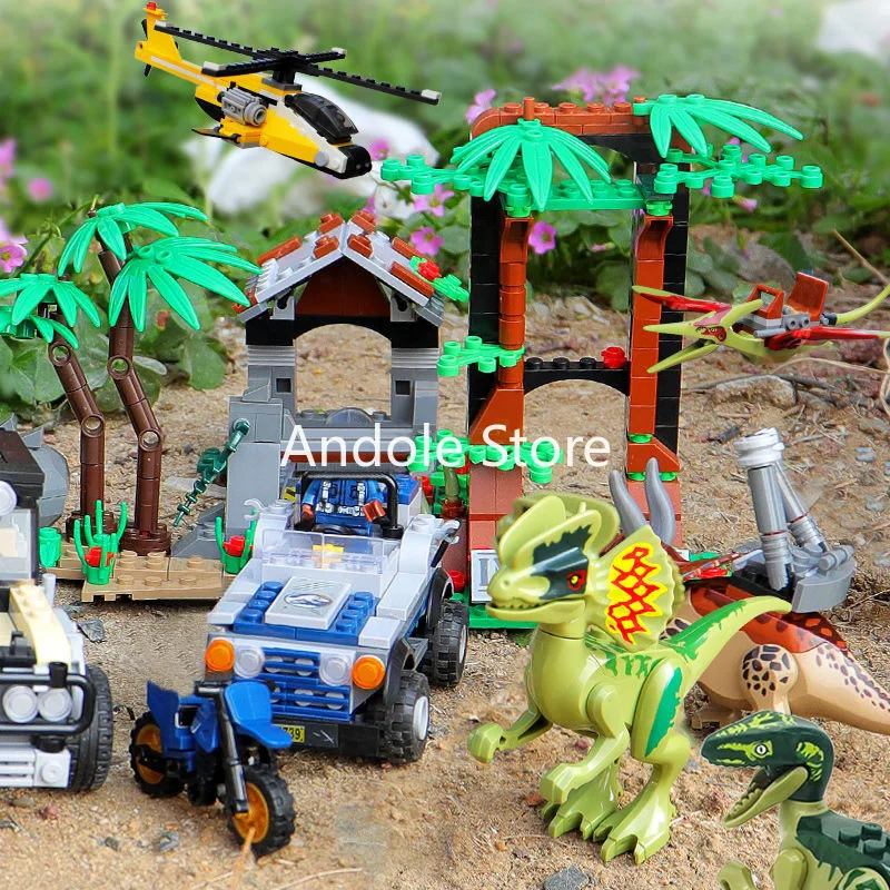 Jurassic World Dinosaur Canyon Building Blocks Tyrannosaurus Pterodactyl Bricks 3D Model With Doll Toys For Kid Birthday Gifts | Игрушки и