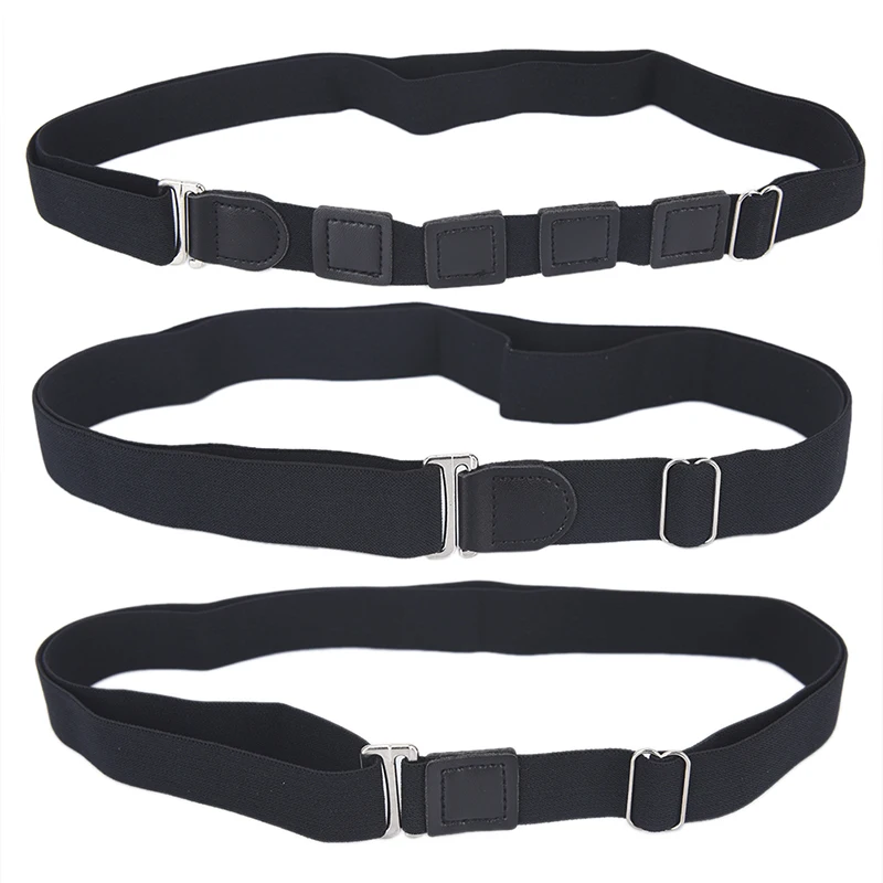 Fashion Shirt Holder Adjustable Near Shirt Stay Best Tuck It Belt For Women Men Work Interview Black Color 120cm