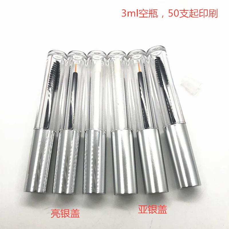 50pcs-3ml-lip-glaze-lip-gloss-tube-eyeliner-tube-mascara-tube-bright-silver-matte-silver-eyelash-growth-liquid-glue-empty-bottle