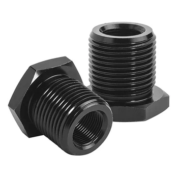 

2 Pcs 1/2-28 to 3/4-16 Black Aluminum Threaded Adapter Automotive Oil Filter