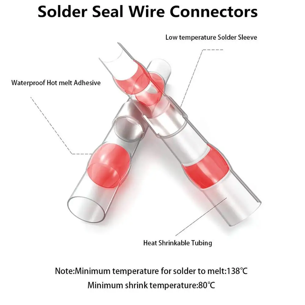 thumbnail image 2 of 800 PCS Waterproof Solder Seal Sleeve Heat Shrink Butt 2 of 12