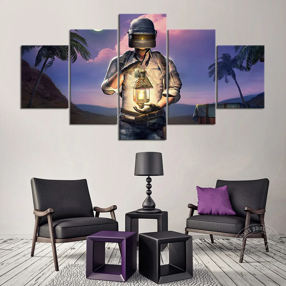 

PLAYERUNKNOWN'S BATTLEGROUNDS No Frame Video Game Poster PUBG Game Figure Wall Art Pictures for Living Room and Playroom Decor
