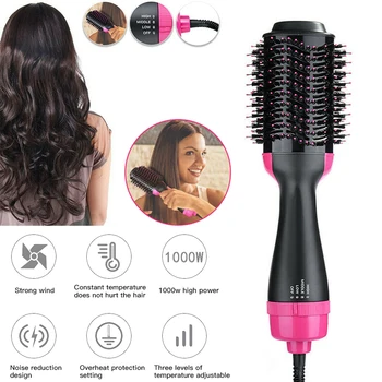

3 in 1 Hair Dryer Brush One Step Hot Air Brush Volumizer Blow Straightener Curler Professional Curling Hair Styler Comb gift