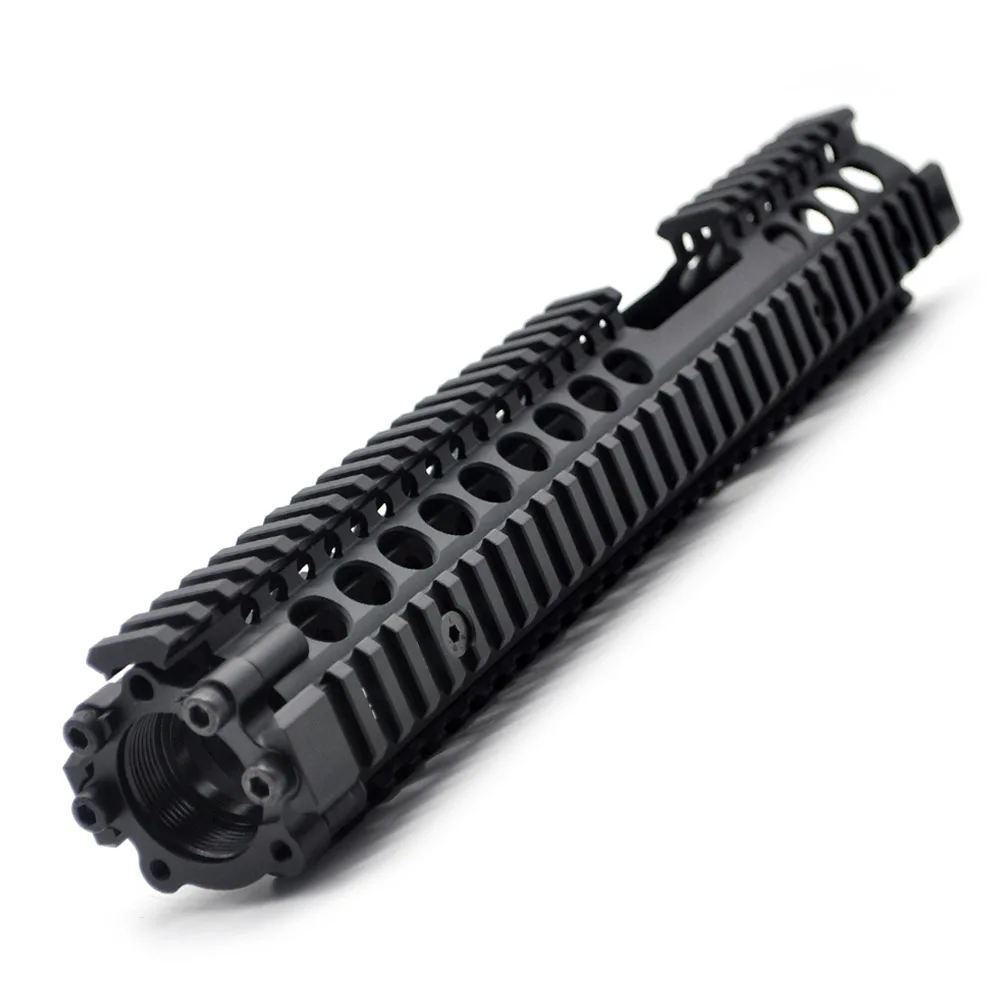 TriRock 12,7 дюймов тактическое обновление MK18 Четырехугольная перекладина, накладка Сплит 2 части Picatinny Mount system Fit. 223 черный анодированный