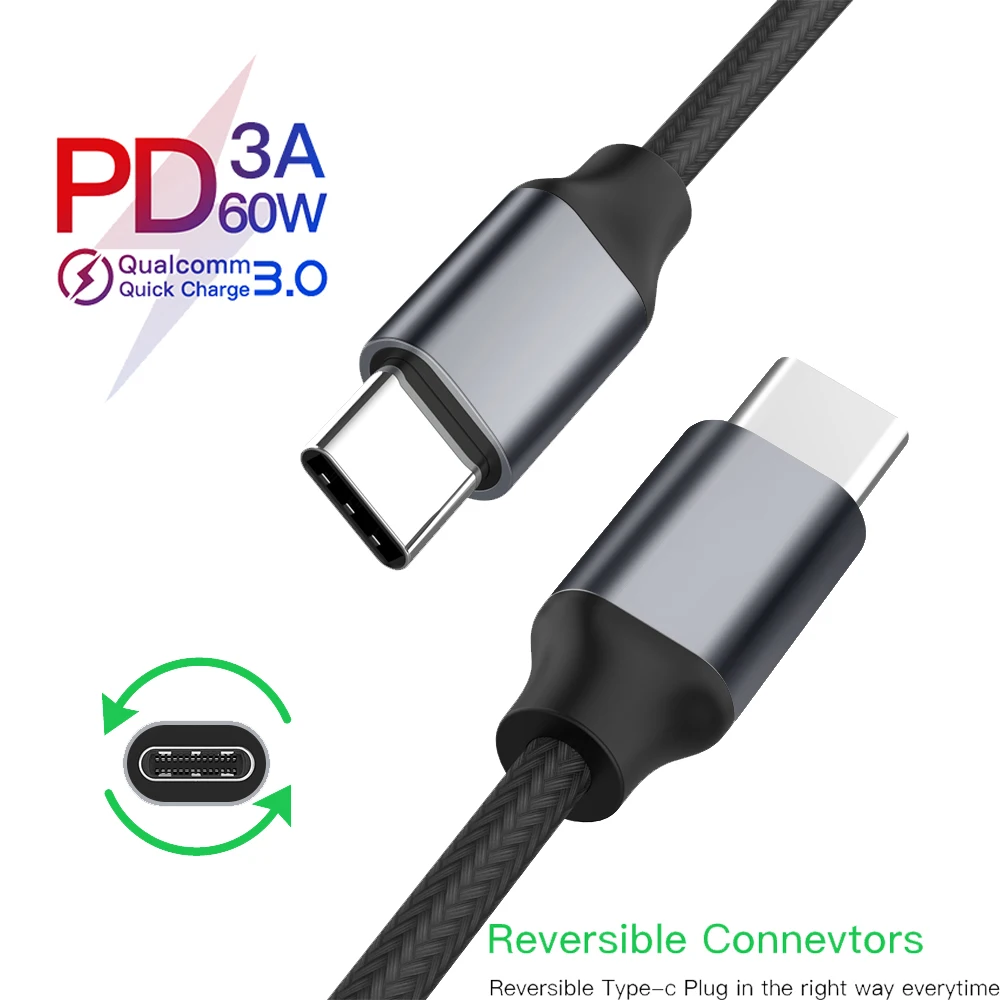 3а PD 60 Вт type-C-USB C кабель для быстрой зарядки данных QC3.0 для Xiaomi Mi9 Mi8 Redmi samsung S8 S9 для huawei mate 30 Pro USB