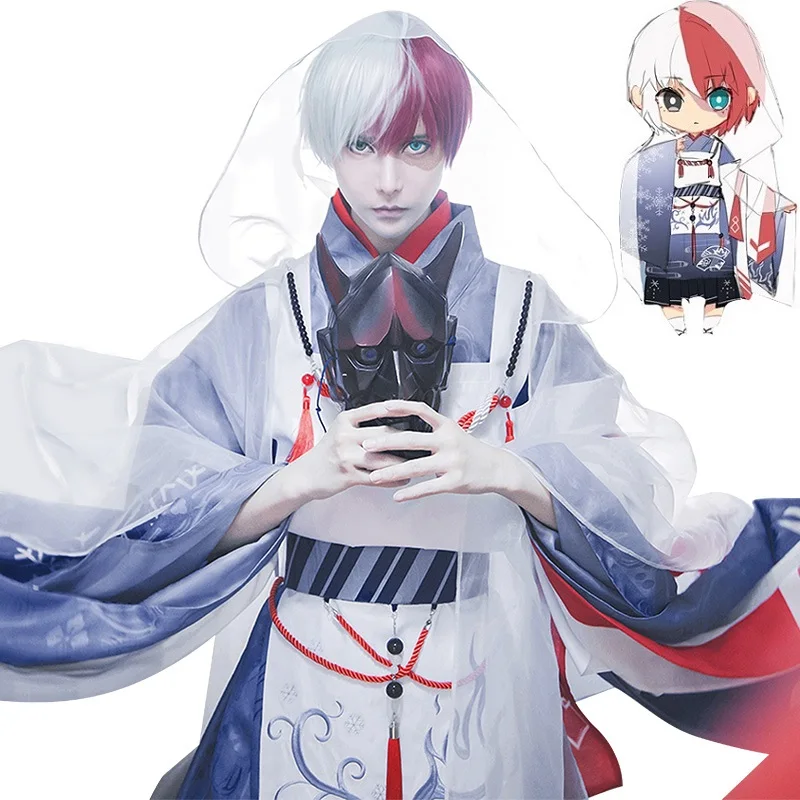 Аниме Мой герой Академия косплей костюм Todoroki Shoto кимоно Униформа Мужчины Женщины