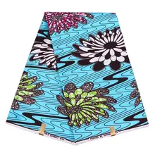 Последние поступления небесно-голубой цвет полиэстер розовый красный и зеленый вода Лилия напечатанная ткань Африканский настоящий голландский воск