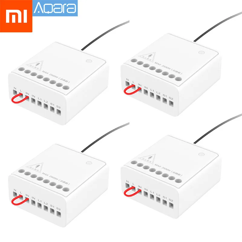 Двухполосный модуль управления Xiaomi Mijia Aqara, беспроводной релейный контроллер, 2 канала, работает для приложения Mijia и домашнего комплекта