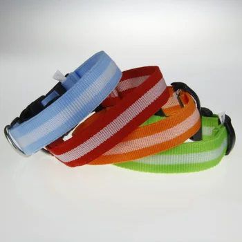 

Newest Nylon Night Safety Glow Flashing LED Pet Supplies Dog Cat Collar for Dogs Collars