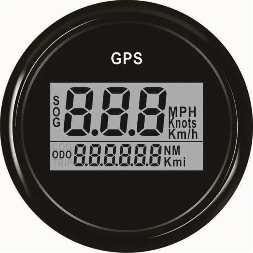 Упаковка 1 52 мм цифровой gps датчики спидометра 0-999 lcd скорость одометры SOG COG Trip Mileometer с красной подсветкой для авто корабля