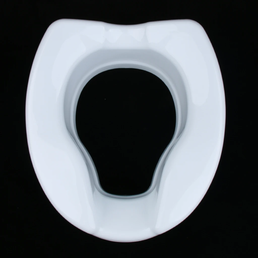 Toilet Seat Riser Raised Safety Chair Elongated Lifter Extender -  4 Inch White - Not Including Cover