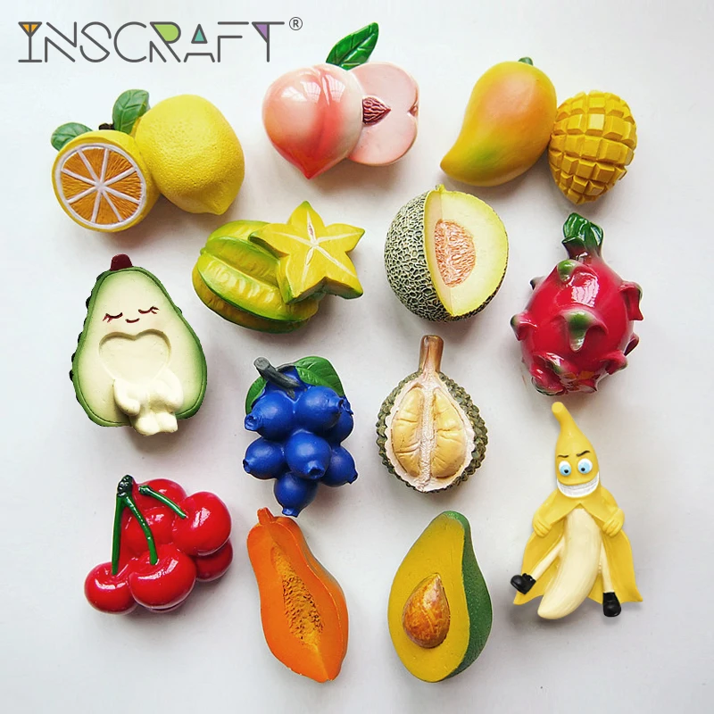 

3D Fruit Fridge Magnets Kitchen Refrigerator Magnet Clips Fridge Decoration Whiteboard Magnetic Notepad