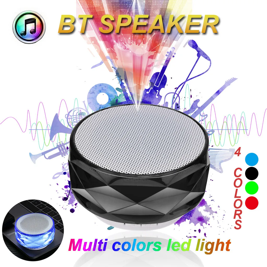 Bluetooth-колонка с басами перезаряжаемая Hi-Fi портативная цветсветодиодный