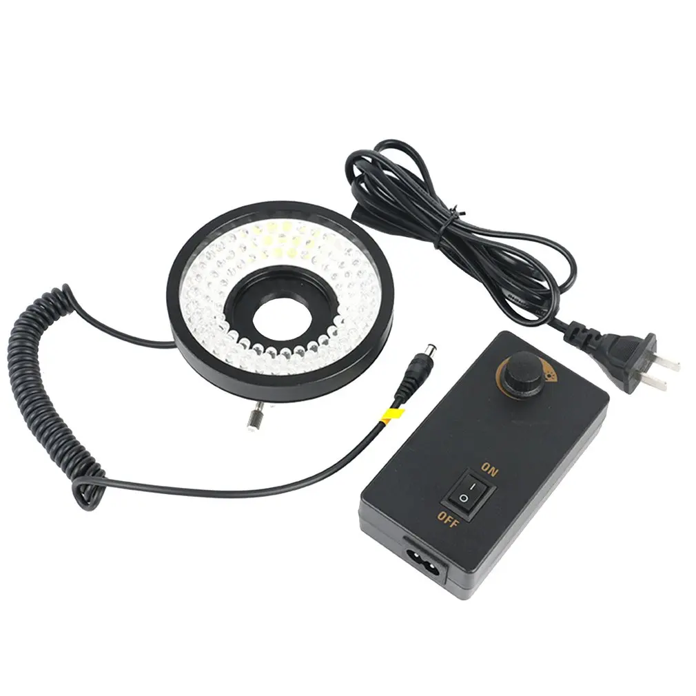 

Screw On Metal 96 LED Microscope Ring Light Adjustable Illumination Lamp for Monocular Video Microscope