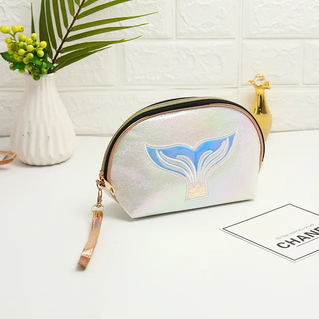 Girl Makeup Bag Colorful Mermaid Tail Cosmetic Bag Organizer Make Up Case Beauty Pouch Lipstick Bag PU Beautician Toiletry Bags B2