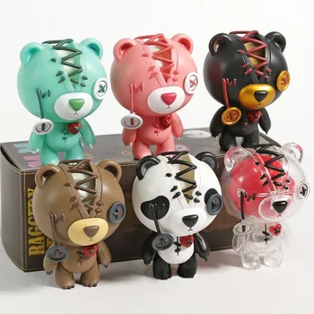 

Cartoon Game Raggedy Teddy Bear Pvc Action Figures Collectible Model Toys bear brick Dolls Gifts 6pcs/set