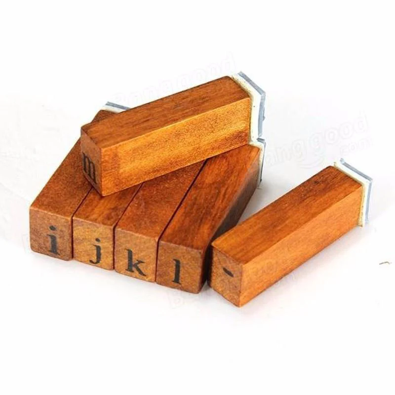 70/30Pcs/Box Letter A-Z  DIY Decorative Seal Orthographic DIY Stamps Wooden Box Vintage Craft Digital English Alphabet Seal