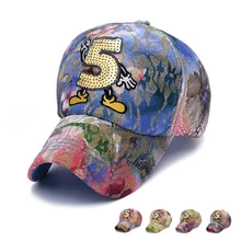 Весна Осень сверкающий блеск блёстки номер Женская Бейсболка Хип Хоп дышащая Регулируемая Солнцезащитная шляпа для девочек вечерние