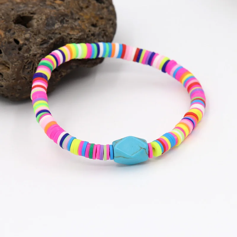 B529a VONNOR Handmade Fashion Fimo Bracelets for Women Jewelry boho Shell Stone Crystal Strand Bracelet Femme Accessories - Окраска металла: B529a