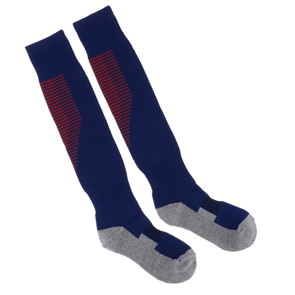 Football Socks Knee High Stripe Athletic Socks Sport Game Compression Stockings Breathable for Men Adults 