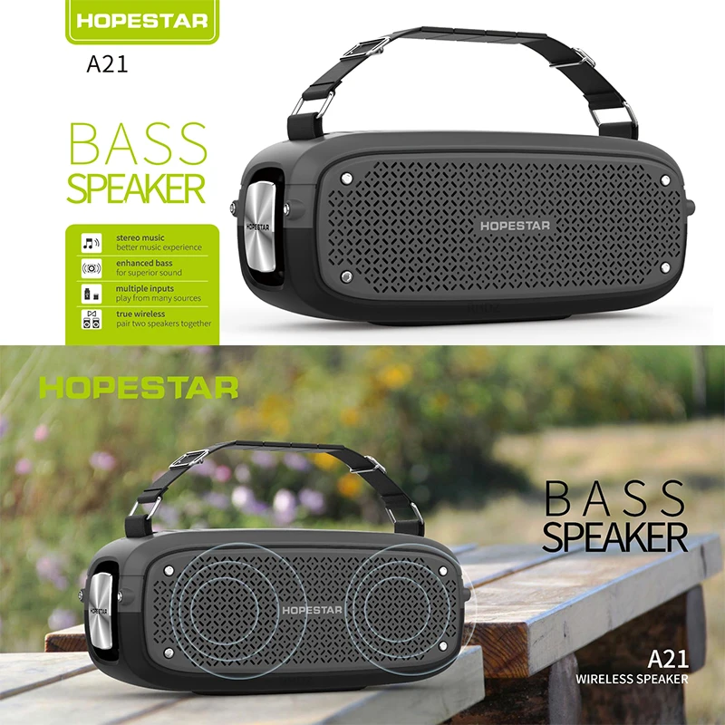 HOPESTAR-A21 Portable bluetooth speaker subwoofer outdoor waterproof boombox music box sound system hifi stereo Wireless Colum |
