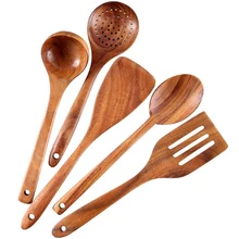 Здоровый набор посуды для приготовления пищи деревянные инструменты для приготовления пищи натуральный антипригарный твердый деревянный шпатель и ложки-прочный экологически чистый и S