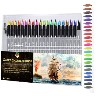 

Top Selling 72 Colors Soft Flexible Tip drawing pen watercolor brush pens