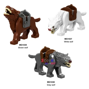 

Single Wolf Movie Medieval Knight Lord of the Rings of Gondor Spear Model building blocks bricks toys