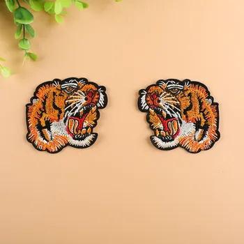 

10pcs/lot Embroidery Patches Clothing Decoration Accessories Cute Animals Gold Tiger Diy Iron Heat Transfer Applique