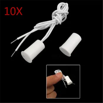 

10 Pair Wired Door Window Sensor Recessed Magnetic Contacts Security Reed Switch Alarm For Home Security Alarm White Hot Sale