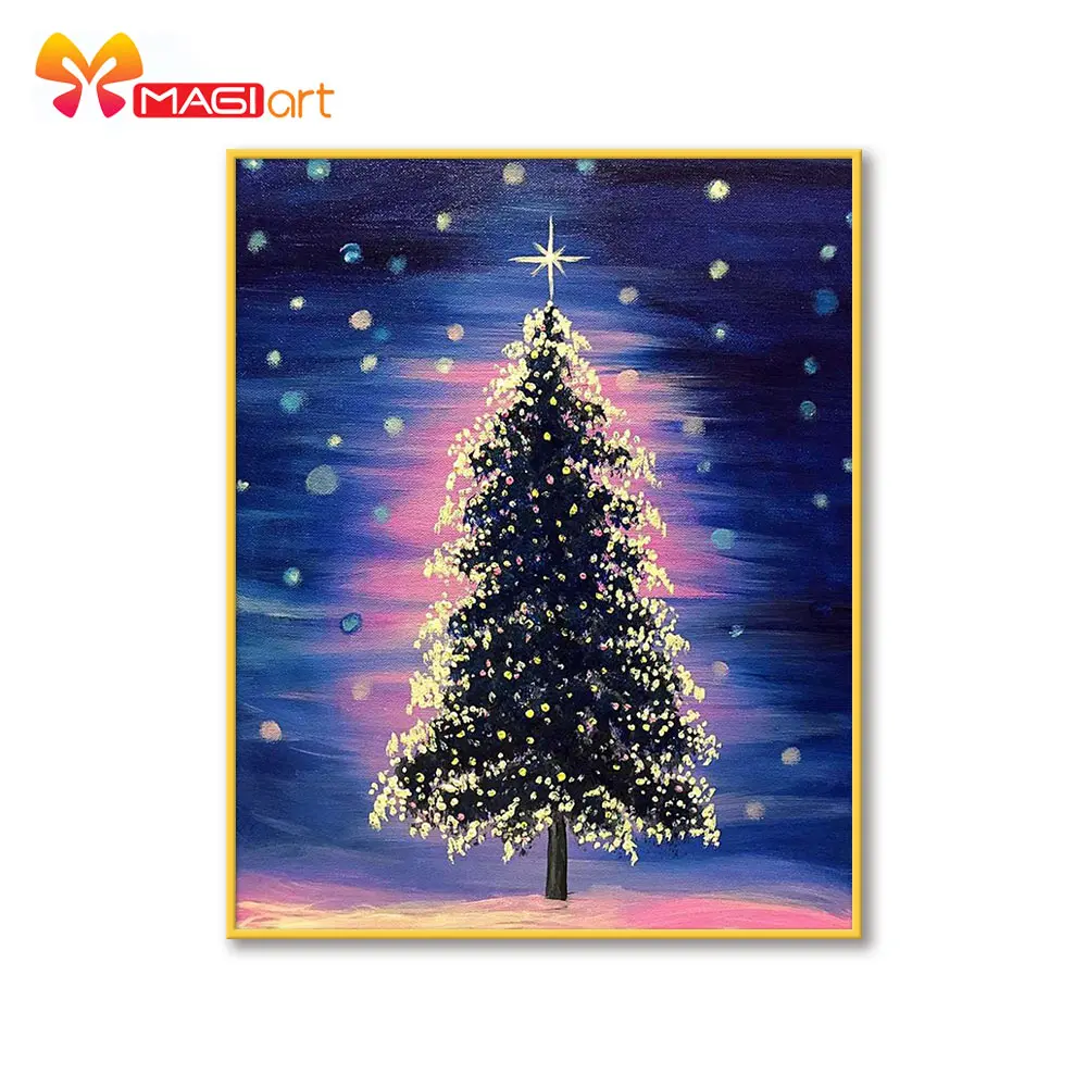 

Cross stitch kits Embroidery needlework sets 11CT water soluble canvas patterns 14CT Full Christmas tree and star -NCMC088