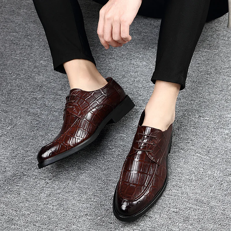 Business Luxury OXford Shoes Men Breathable PU Leather Shoes Rubber Formal  Dress Shoes Male Office Party Wedding Shoes - AliExpress