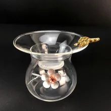 Термостойкий стеклянный чайный фильтр креативный прозрачный жестяной цветочный Чайный фильтр чайный набор кунг-фу аксессуары Чайный фильтр