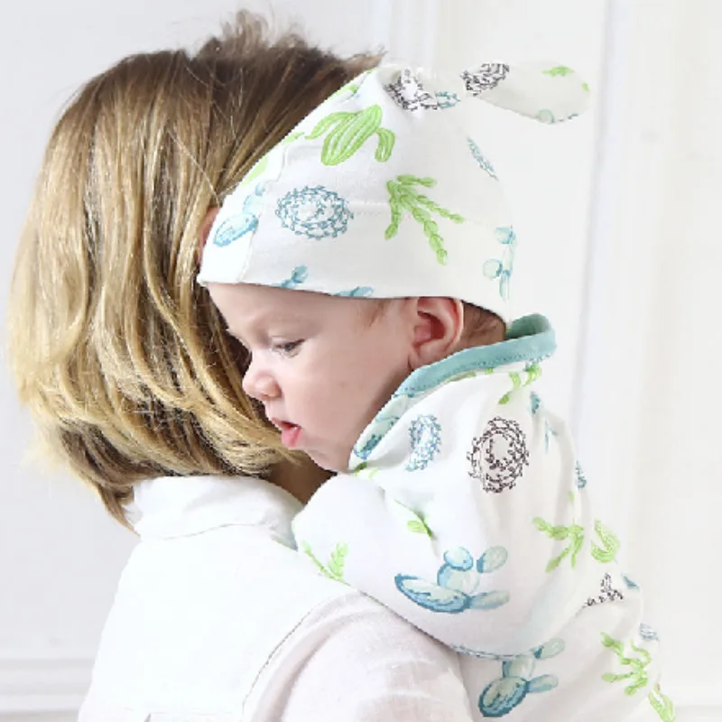 Newborn Swaddle Wrap +Hat Cotton Baby Receiving Blanket Bedding Cartoon Cute Infant Sleeping Bag For 0-6 Months | Мать и ребенок
